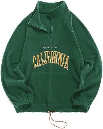 California Half-Zip Sweatshirt- Man and Woman College Style