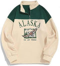 Alaska Half-Zip Sweatshirt- Man and Woman Retro College Style Pullover