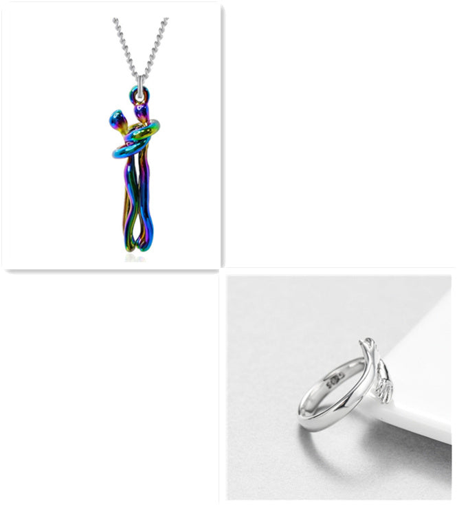 Collar Love Hug – Regalo Romántico para Parejas, San Valentín, Regalo Especial