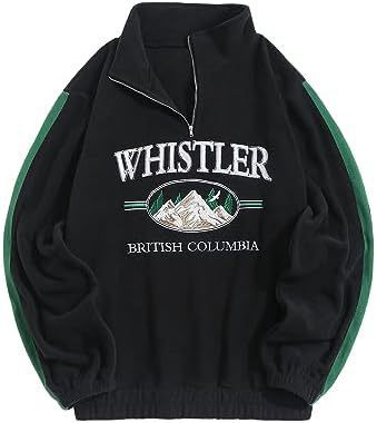 Whistler Half-Zip Sweatshirt-Unisex Retro College Style Pullover