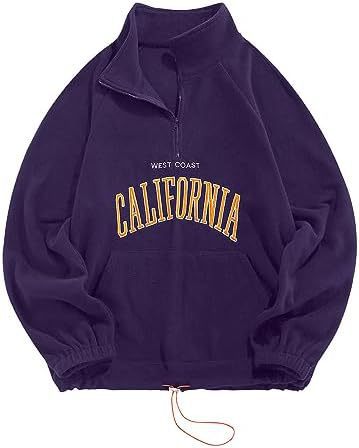 California Half-Zip Sweatshirt- Man and Woman College Style