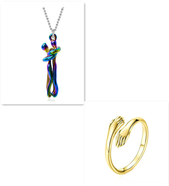 Collar Love Hug – Regalo Romántico para Parejas, San Valentín, Regalo Especial