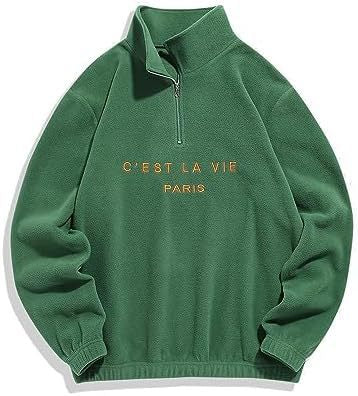 C'est La Vie Paris Half-Zip Sweatshirt-Man and Woman Retro Style