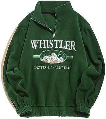 Whistler Half-Zip Sweatshirt-Unisex Retro College Style Pullover